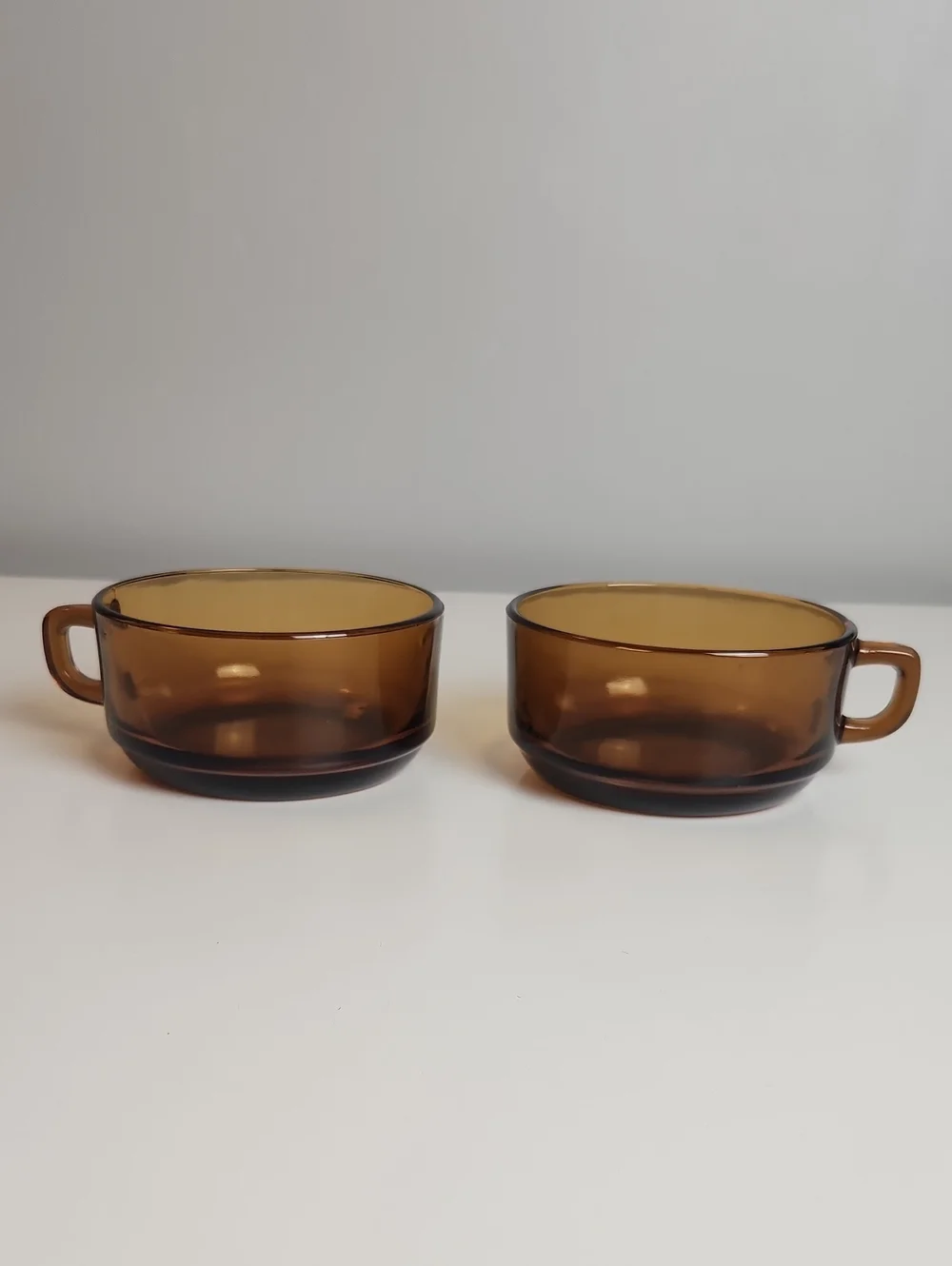 Vintage 70s 80s Amber Anchor Hocking Chili Soup Bowls Set Of 2